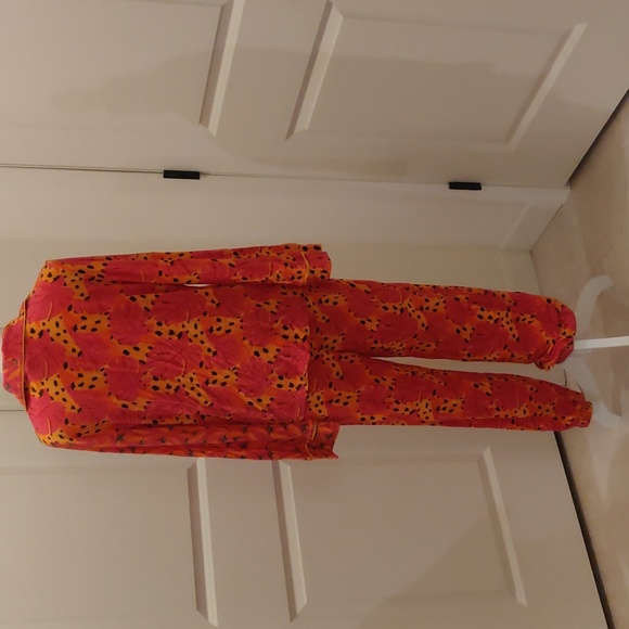 Womens Farm Rio Sleepwear | Farm Rio Spotted Bananas Pajama Set MEDIUM PINK sz S - Picture 9 of 16